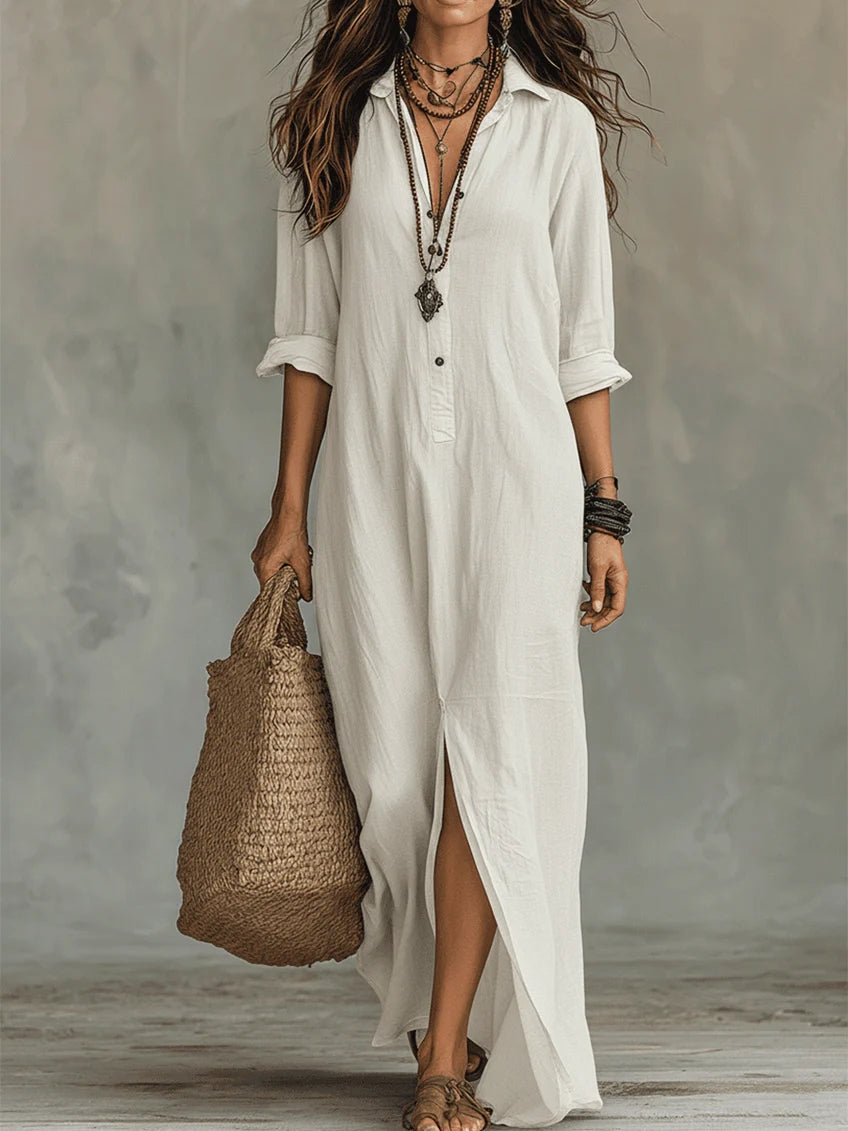 Sienna™ Relaxed Maxi Shirt Dress | Effortless Everyday Elegance