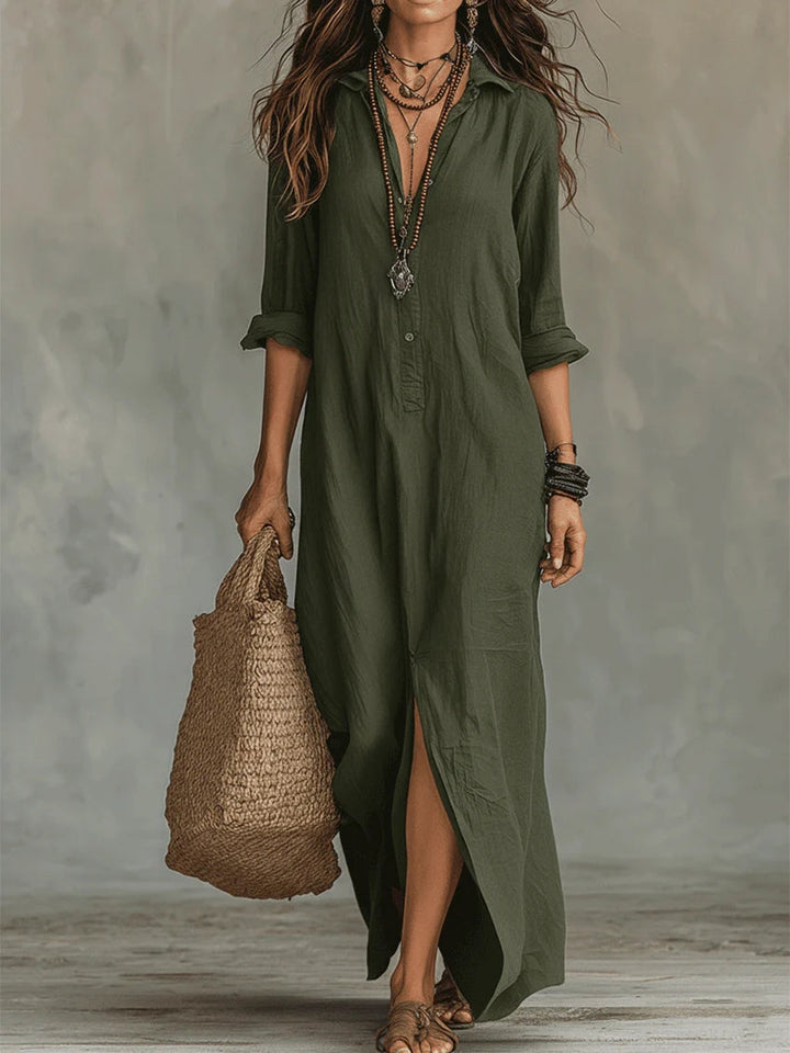 Sienna™ Relaxed Maxi Shirt Dress | Effortless Everyday Elegance