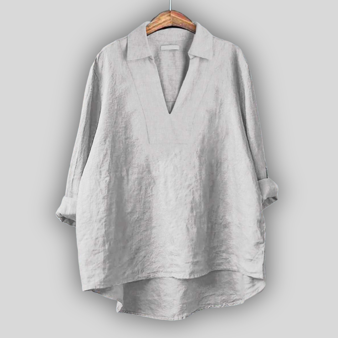 Honor Collared Split Neck Top