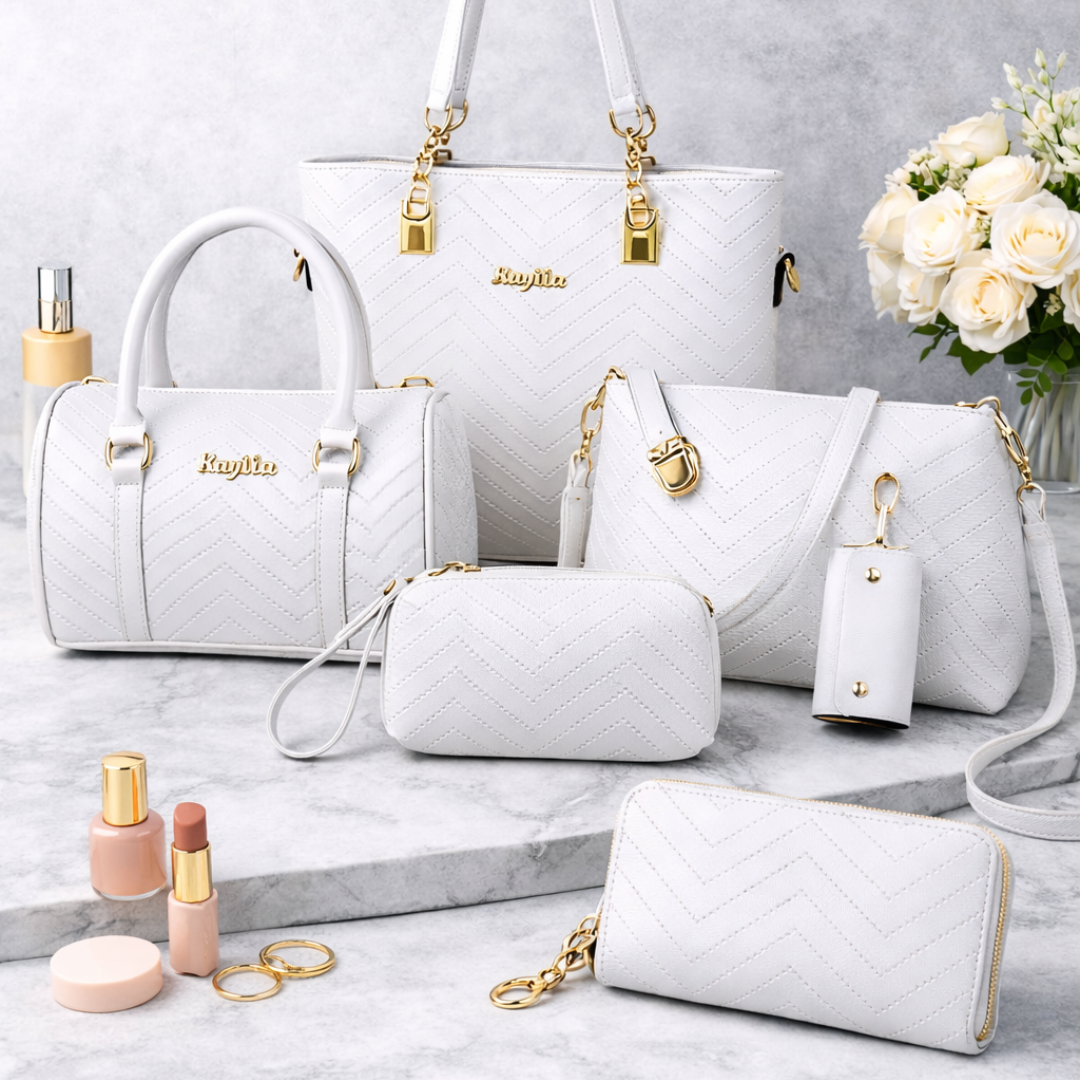 Amanda | Set classico 6 pezzi tote e tracolla in similpelle