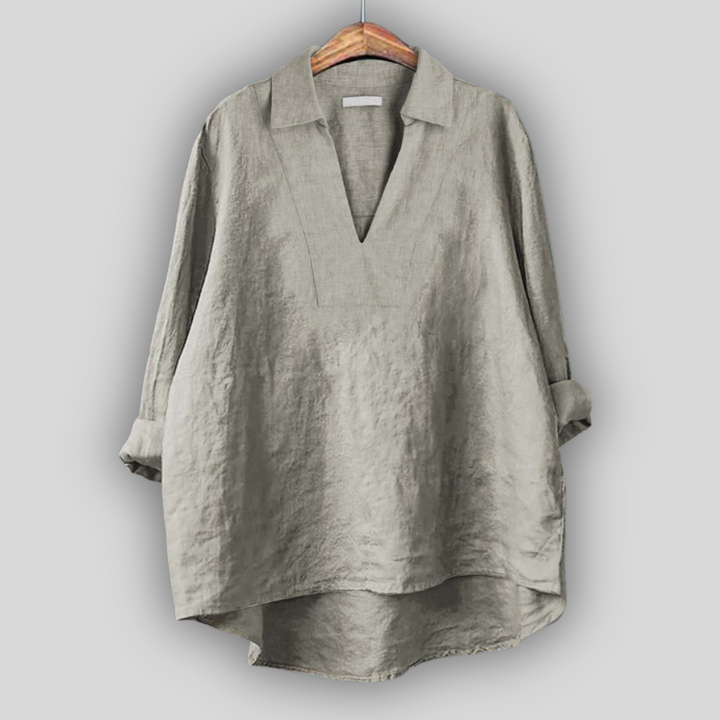 Honor Collared Split Neck Top