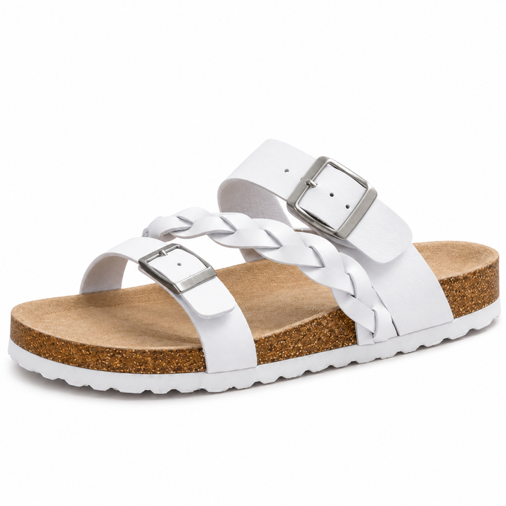 Caiden - Braided Leather Cork-Style Sandals