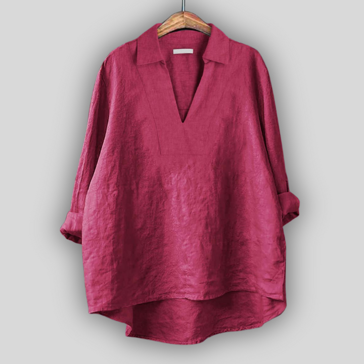 Honor Collared Split Neck Top