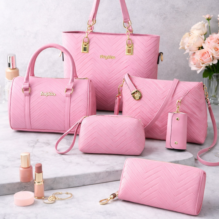 Amanda | Set classico 6 pezzi tote e tracolla in similpelle