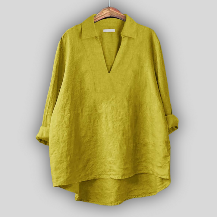 Honor Collared Split Neck Top