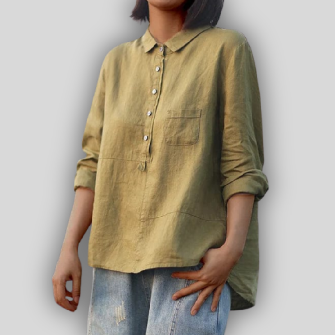Doreen Panelled Button-Front Blouse
