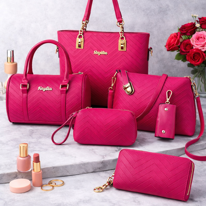Amanda | Set classico 6 pezzi tote e tracolla in similpelle
