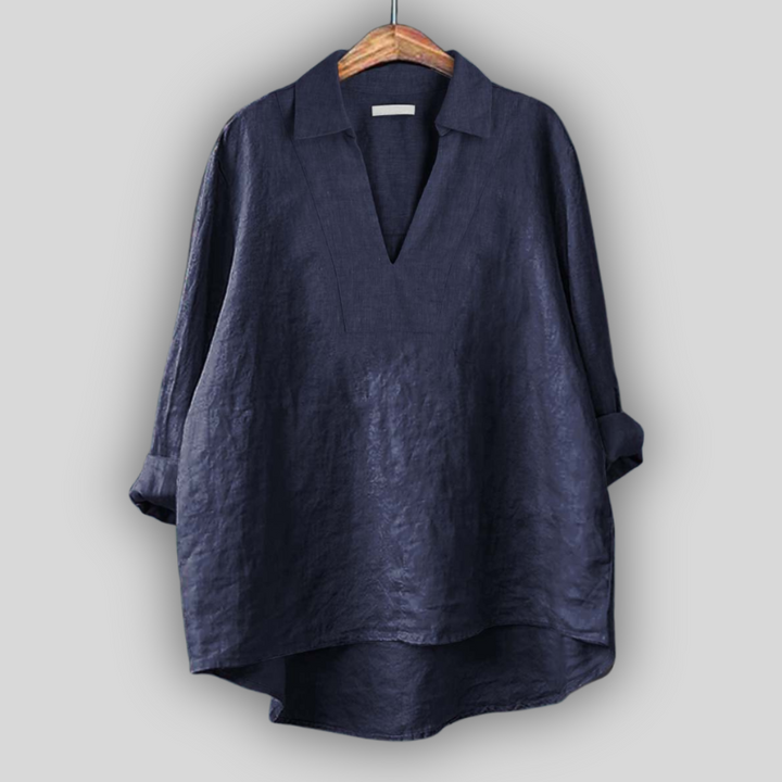 Honor Collared Split Neck Top