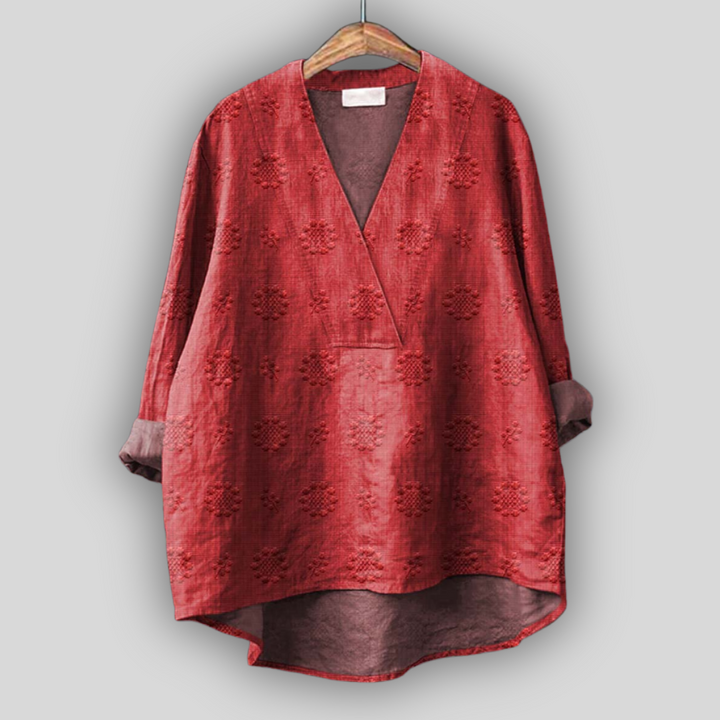 Faith Embroidered Wrap Top