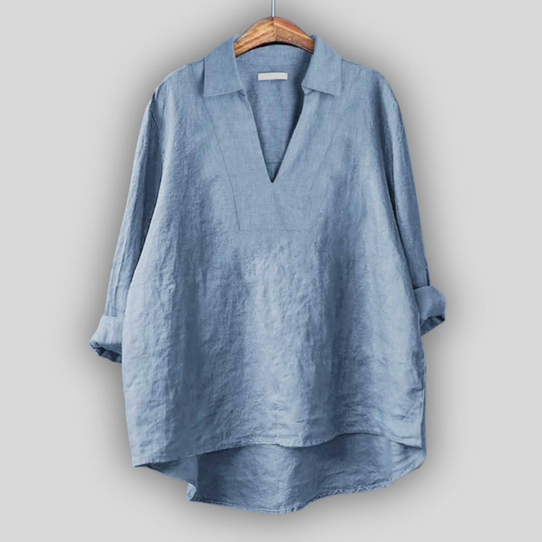 Honor Collared Split Neck Top