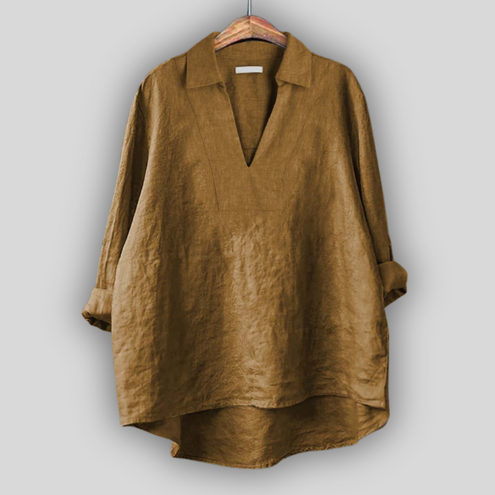 Honor Collared Split Neck Top