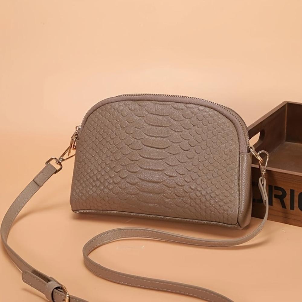 Cora | Bella mini borsa a tracolla in similpelle con motivo coccodrillo
