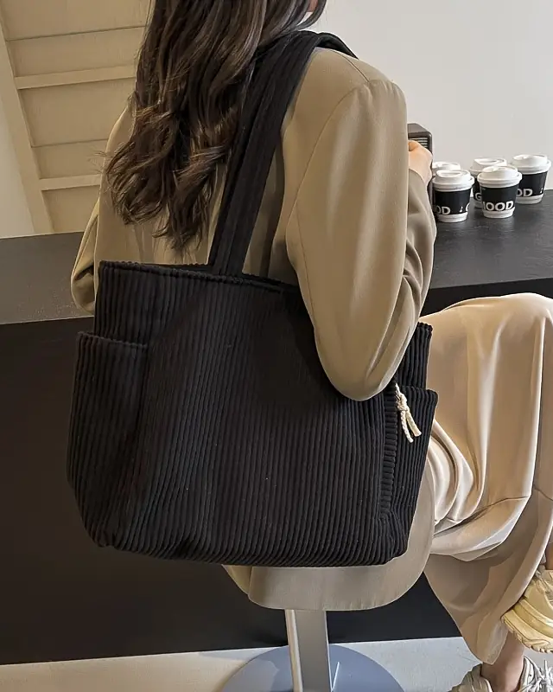 TILDA | Borsa tote a coste con dettaglio a coulisse