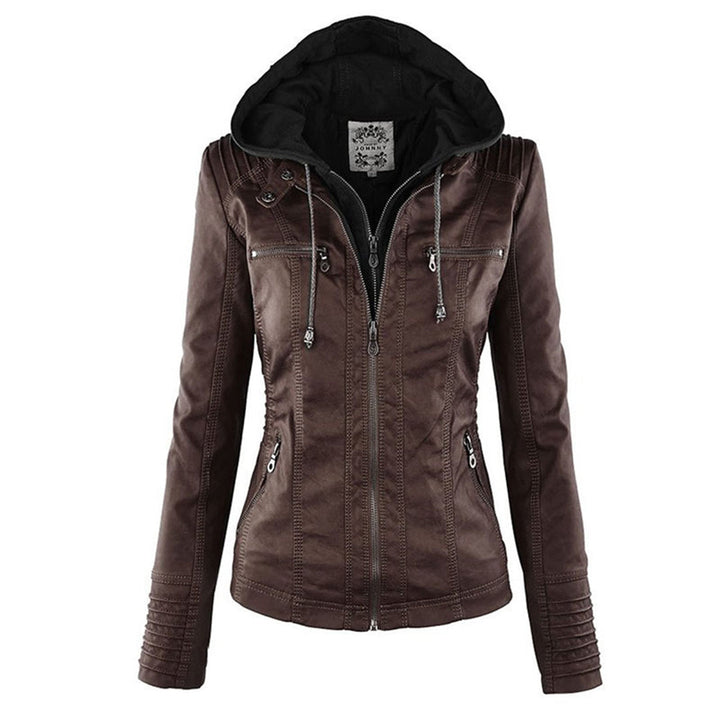 Olive™ - Waterproof Women's Leather Jacket with Hood