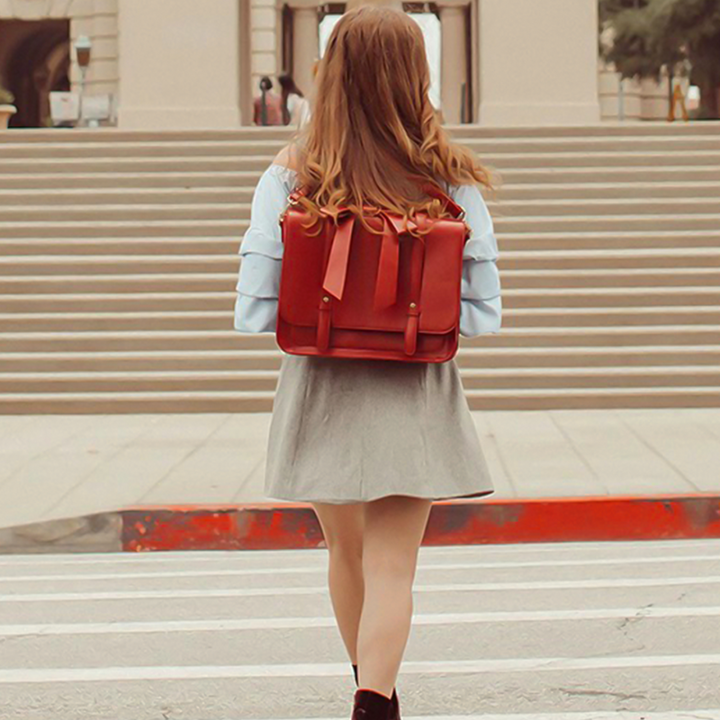 Knoten | Borsa retrò intrecciata blu-rosa
