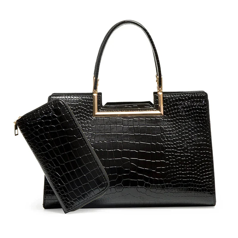 Set bag and wallet in leather