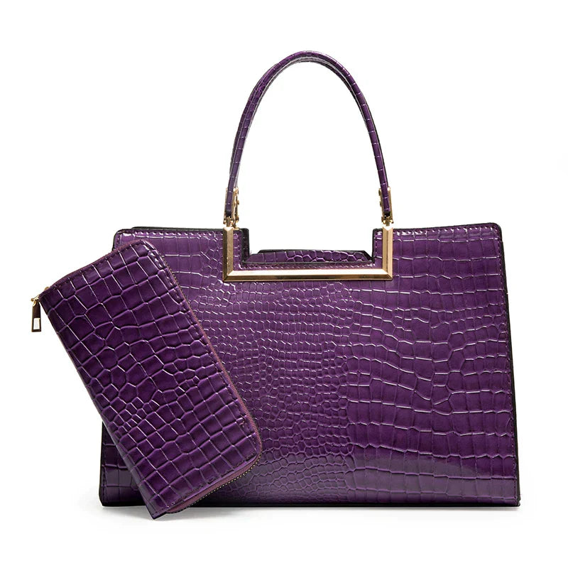 Set bag and wallet in leather
