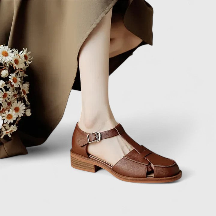 Thalina | Elegant Cowhide & Pigskin Mary Jane Sandals