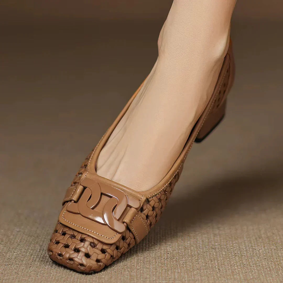 Solea Woven Leather Heels