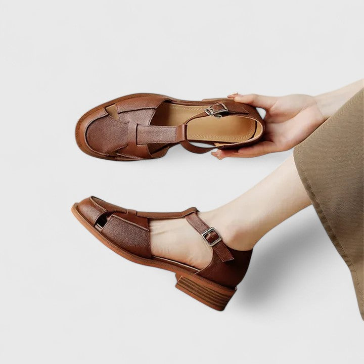 Thalina | Elegant Cowhide & Pigskin Mary Jane Sandals
