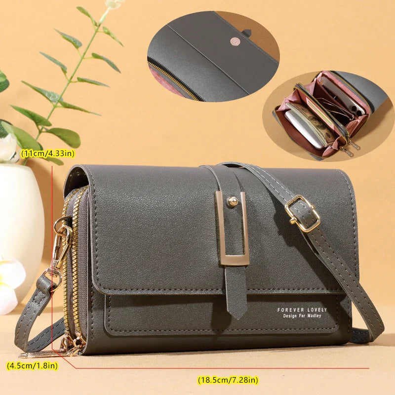 Elegante borsa a tracolla per donne | Portacellulare e portacarte di tendenza
