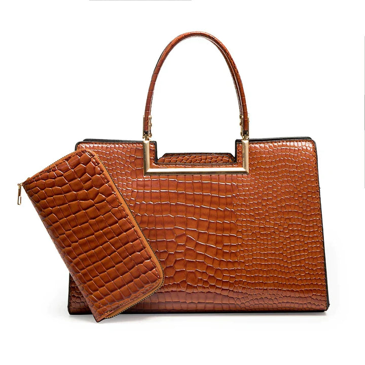 Set bag and wallet in leather