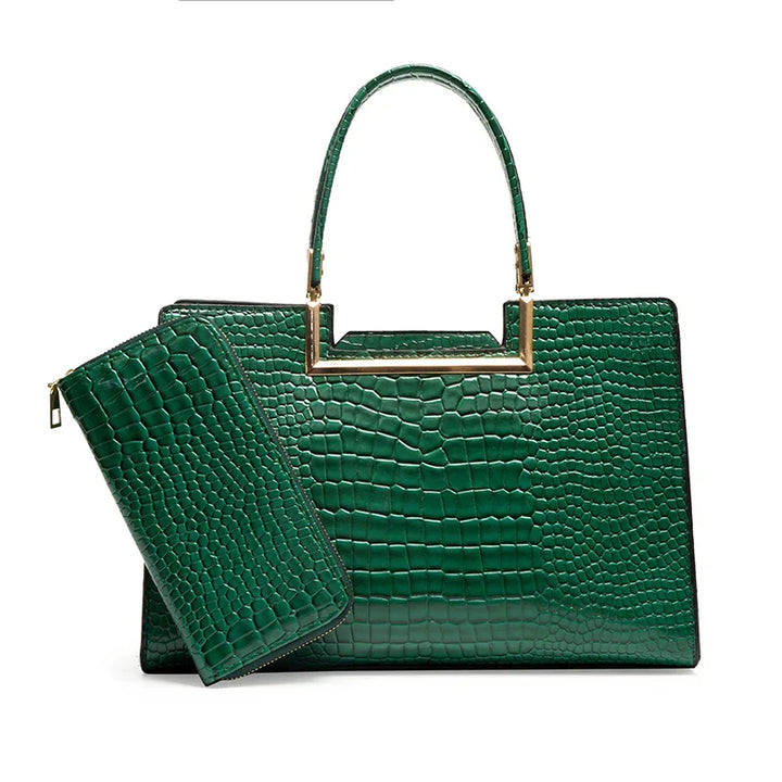Set bag and wallet in leather
