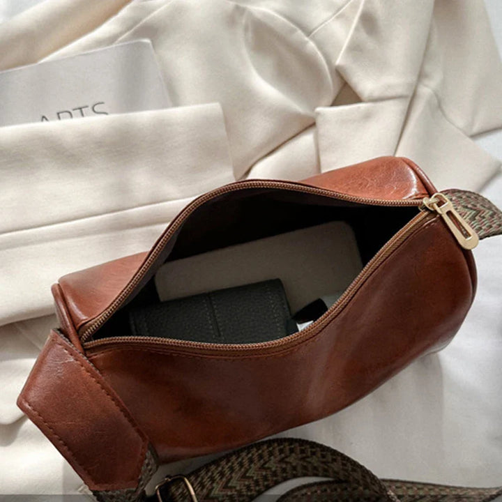 Boston Handbag in Chic Vintage PU Leather | Trendy Crossbody Bag