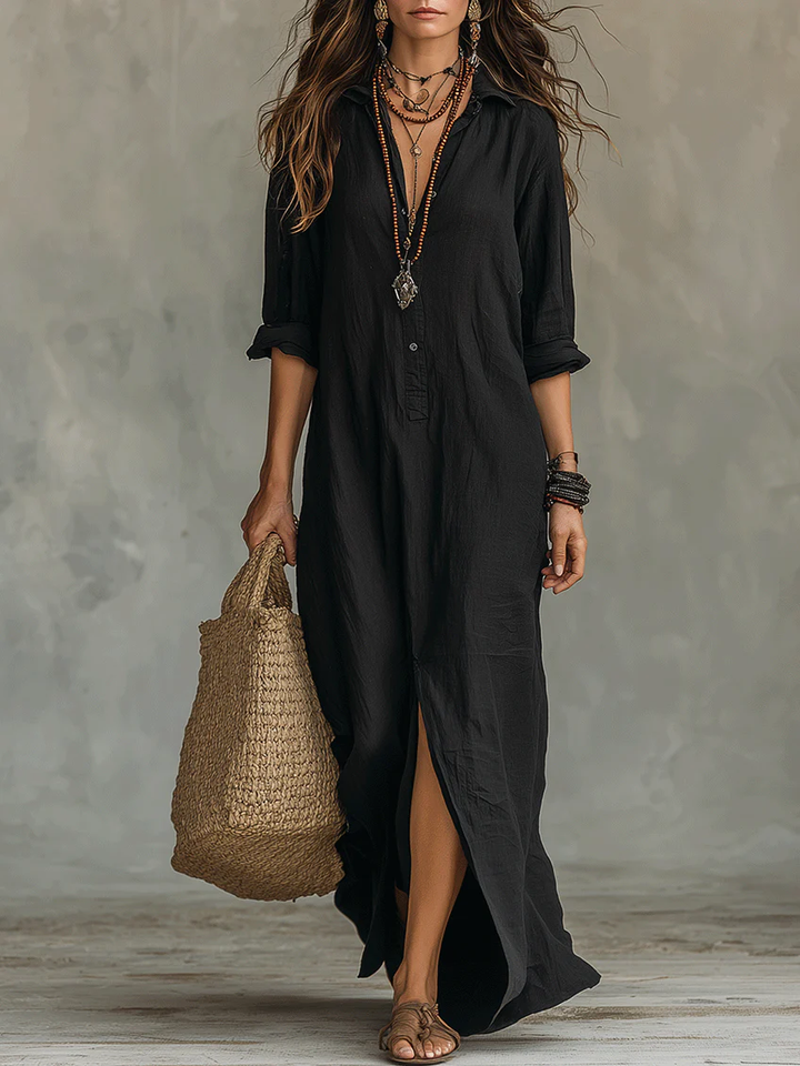 Sienna™ Relaxed Maxi Shirt Dress | Effortless Everyday Elegance