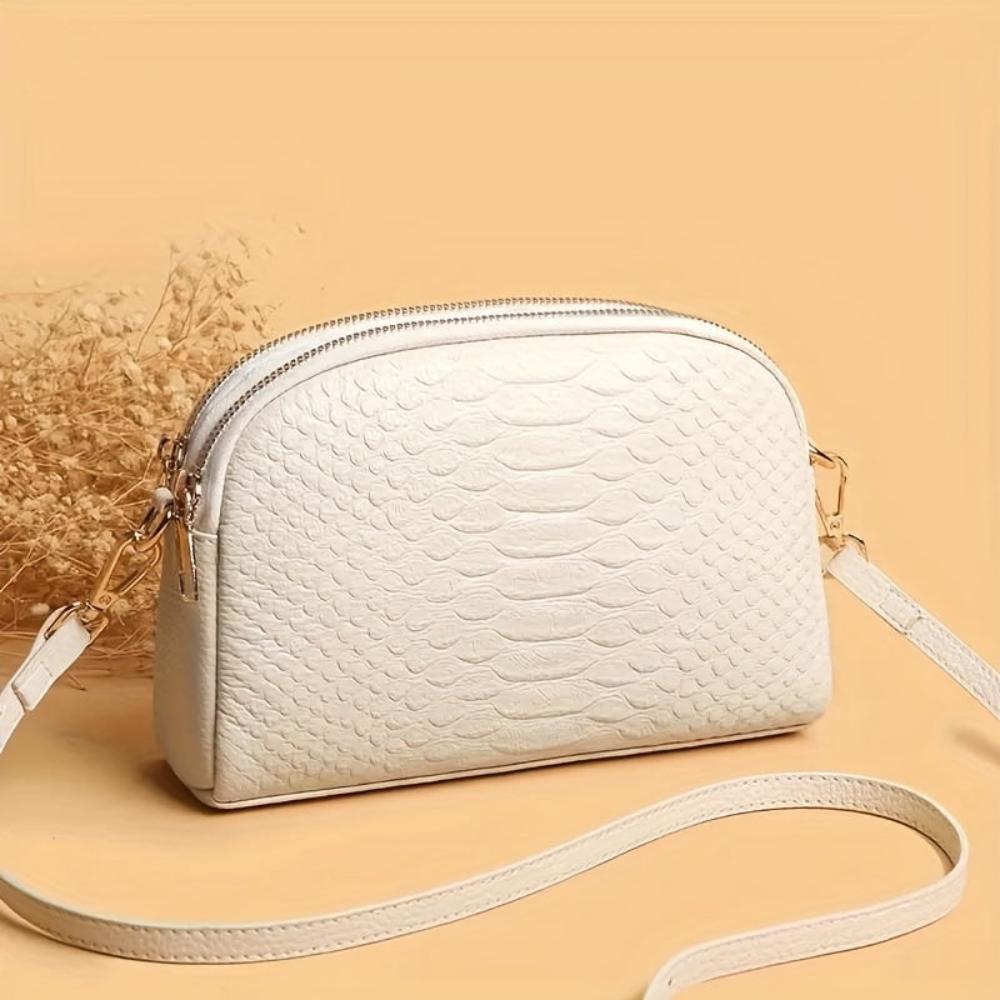 Cora | Bella mini borsa a tracolla in similpelle con motivo coccodrillo