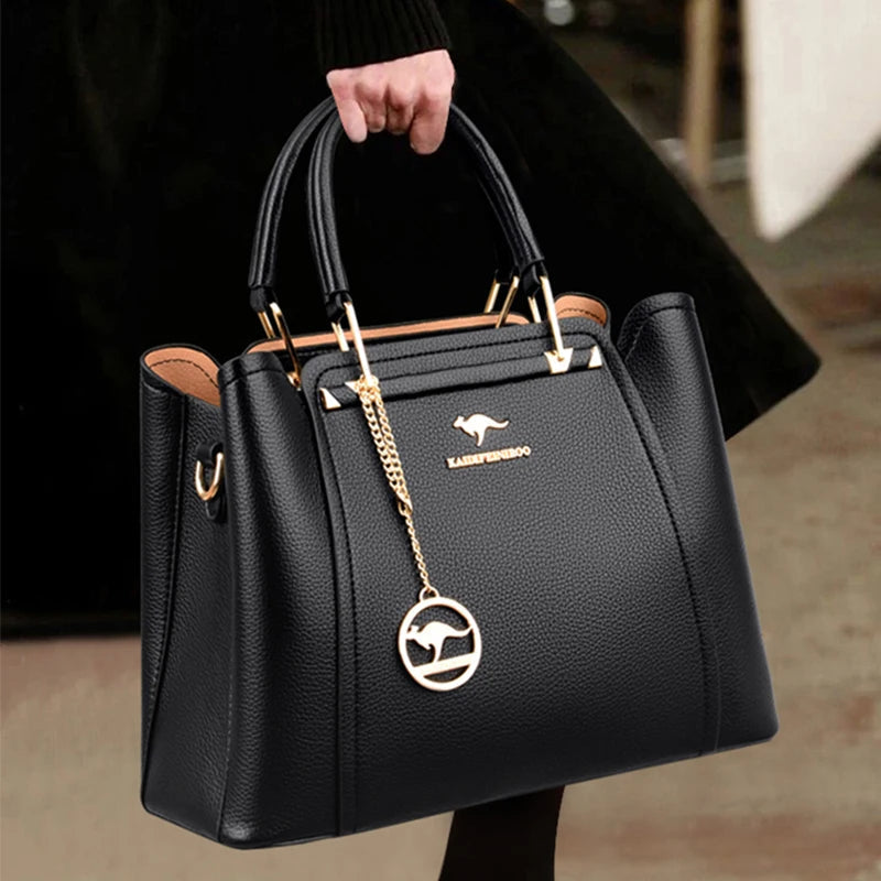 Borsa a spalla da donna in pelle morbida