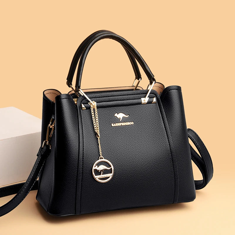 Borsa a spalla da donna in pelle morbida